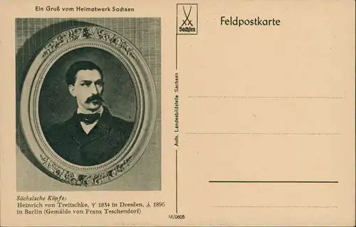 Sächsische Köpfe: Heinrich von Treitschke Franz Teschendorf 1917