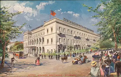 Postcard Athen Αθήνα HOTEL GRANDE BRETAGNE ATHENES 1910