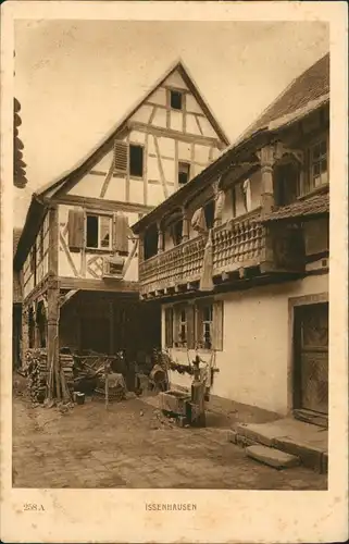 CPA Issenhausen Ortsansicht, altes Fachwerkhaus 1910