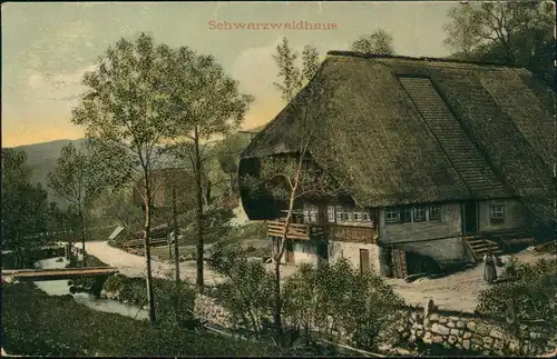Ansichtskarte .Baden-Württemberg Schwarzwaldhaus   1906   Bahnpost