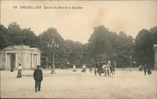 Brüssel Bruxelles Stadtteilansicht Entrée du Bois de la Cambre 1910