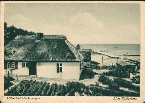 Postcard Henkenhagen Ustronie Morskie Altes Fischerhaus Pommern 1929