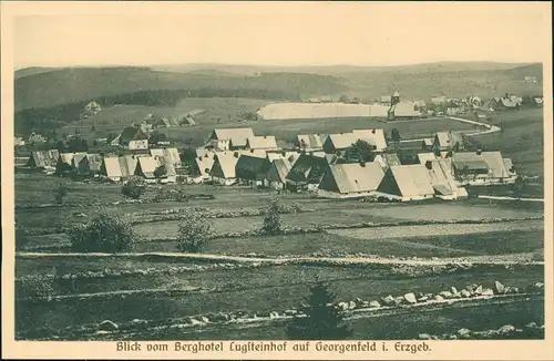 Ansichtskarte Zinnwald-Georgenfeld-Altenberg (Erzgebirge) Ortspartie 1924