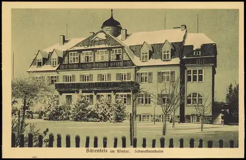 Bärenfels (Erzgebirge)-Altenberg (Erzgebirge) im Winter. Schwesternheim 1926