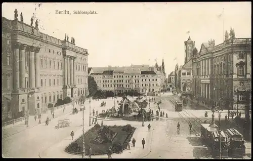 Ansichtskarte Berlin Schloßplatz belebter Platz 1913