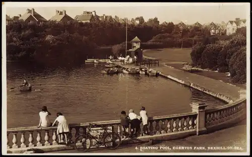 Postcard Bexhill-on-Sea Egerton Park, Boating Pool 1928