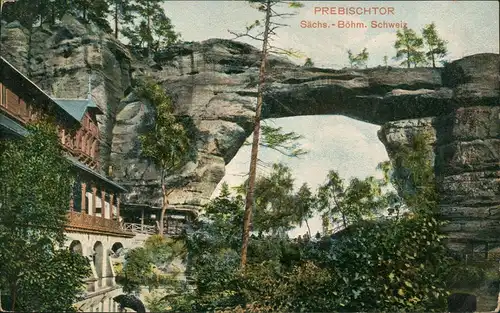 Postcard Tetschen-Bodenbach Decín Prebischtor Pravčicka brana 1914