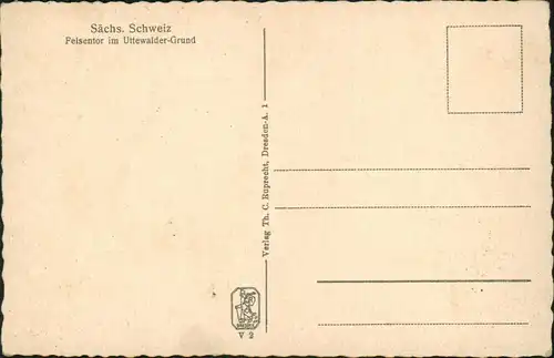 Ansichtskarte Stadt Wehlen Uttewalder Felsentor 1932