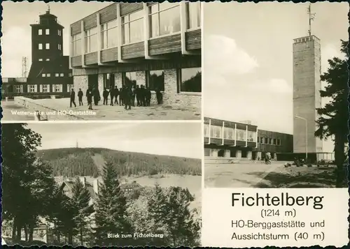 Ansichtskarte Oberwiesenthal Wetterwarte und HO-Gaststätte - 3 Bild 1968
