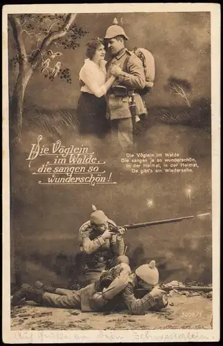 Ansichtskarte  Soldaten im 1. Weltkrieg Gewehr (Soldiers WWI) 1915   Feldpost