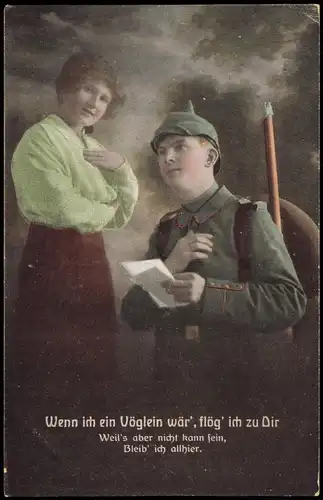 Soldat im 1. Weltkrieg Herzschmerz und Liebesbrief (Soldier WWI) 1916