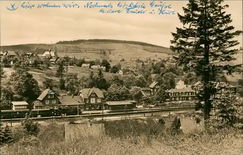 Schmiedefeld (Rennsteig) Panorama Blick auf den Bahnhof zur DDR-Zeit 1966/1965