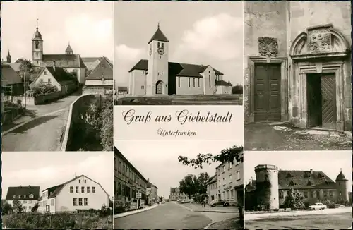 Ansichtskarte Giebelstadt Mehrbildkarte mit 6 Ortsansichten 1968/1964