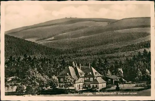 Neudorf (Erzgebirge) Panorama-Ansicht mit Bethlehemstift Vierenstrasse 1938