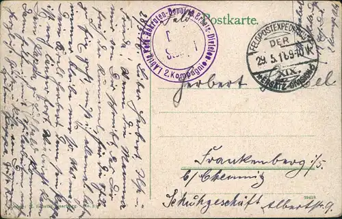 1. Weltkrieg Vogesengruß Soldatental b. Alberschweiler 1916   Feldpost gelaufen