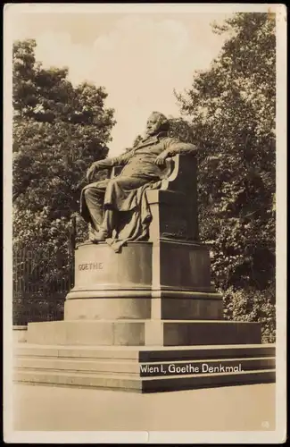 Ansichtskarte Wien Goethe Denkmal. 1937