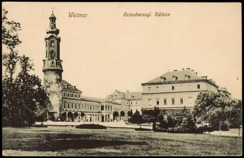 Ansichtskarte Weimar Grossherzogl. Schloss 1912