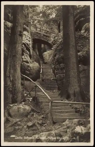 Kirnitzschtal-Sebnitz Sächsische Schweiz. Kuhstall Plateau-Abstieg 1930