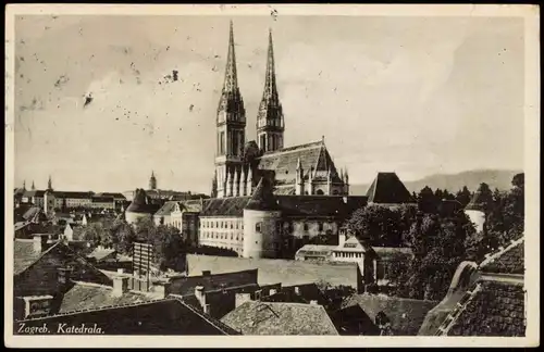 Postcard Zagreb Stadt, Katedrale 1937