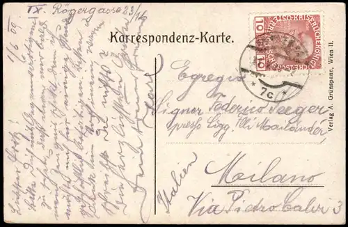 Ansichtskarte Wien Franzensring 1909