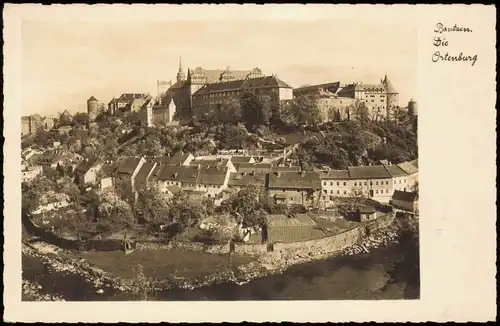 Ansichtskarte Bautzen Budyšin Schloß Ortenburg mit der Spree 1940