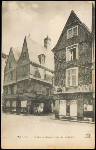 CPA Tours Vieilles maisons (Rue du Change). 1915