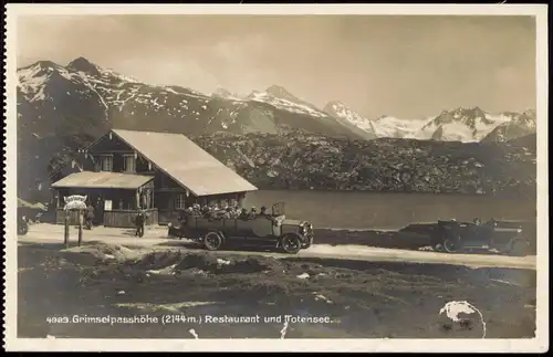 Ansichtskarte Gletsch Grimsel (Grimselpass) Restaurant Bus 1923