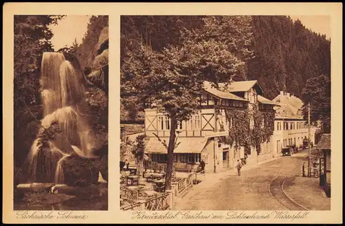 Lichtenhain-Sebnitz 2B Kurnitzschtal Gasthaus am Lichteshainer Wasserfall. 1928