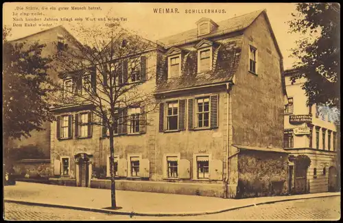 Ansichtskarte Weimar Schillerhaus 1915  gel. Feldpoststempel