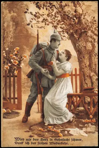 Soldat im 1. Weltkrieg Abschied von der Frau (Soldier WWI) 1917