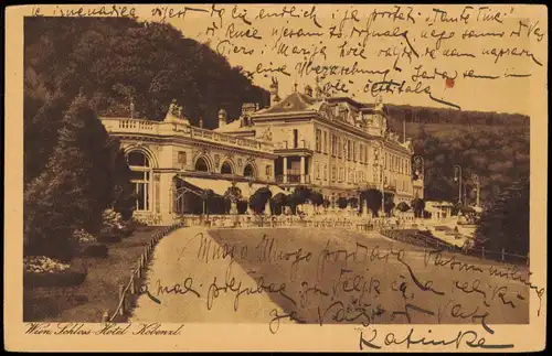 Ansichtskarte Wien Schloß-Hotel, Kobenzl 1922  gel Infla Frankatur 300 Mark