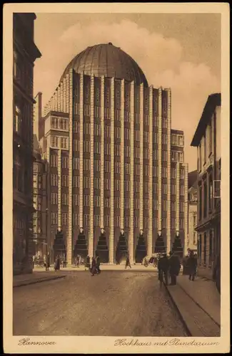 Ansichtskarte Hannover Straße, Hochhaus Planetarium 1931