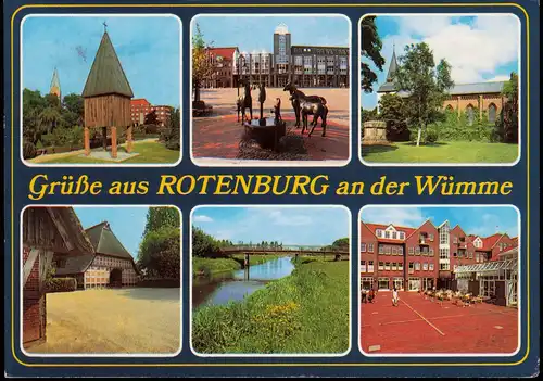 Ansichtskarte Rotenburg (Wümme) Mehrbildkarte mit 6 Ortsansichten 1988