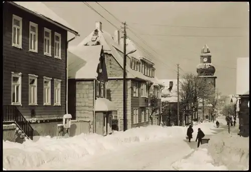 Ansichtskarte Frauenwald Südstrasse im Winter zur DDR-Zeit 1981