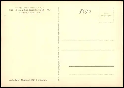 Ansichtskarte Oberammergau Passionsspiele - Kreuzigung 1934