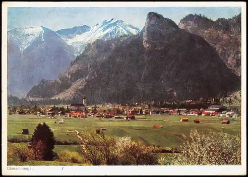 Ansichtskarte Oberammergau Stadtblick 1956