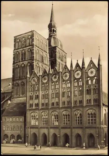 Ansichtskarte Stralsund Rathaus am Alten Markt 1968