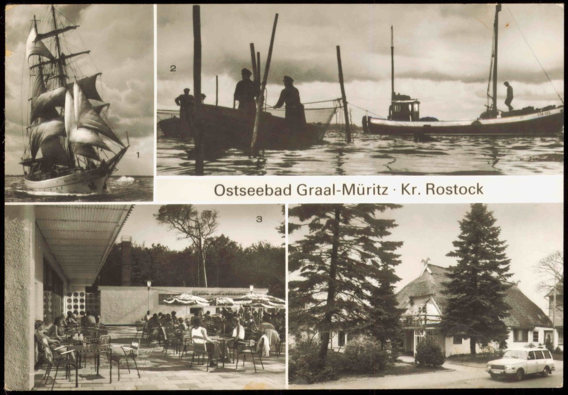 GraalMüritz DDR Mehrbild Segelschiff Wilhelm Pieck, BroilerGaststätte