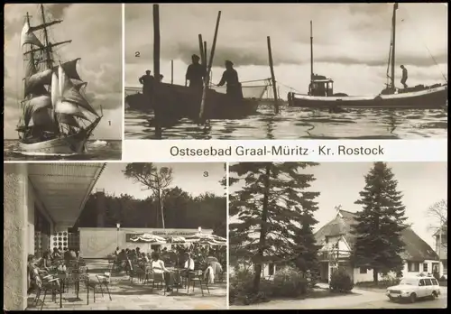 Graal-Müritz DDR Mehrbild Segelschiff Wilhelm Pieck, Broiler-Gaststätte 1989