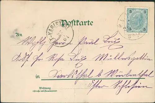 Ansichtskarte Döbling-Wien Litho AK Gruss aus Kahlenberg Leopoldsberg 1901