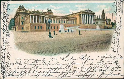 Ansichtskarte Wien Parlament - Künstlerkarte 1901