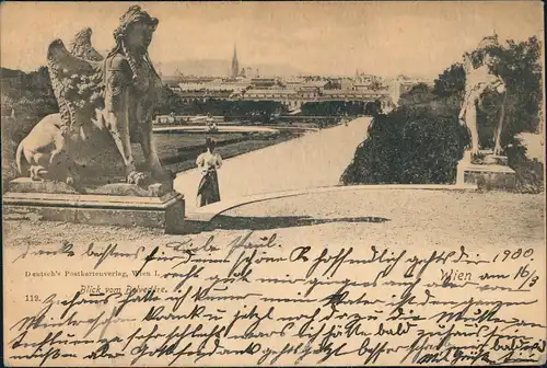 Ansichtskarte Wien Blick vom Belvedere 1910