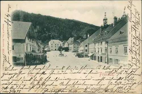 Ansichtskarte Friesach Straßenpartie Gasthaus, Kärnten 1898