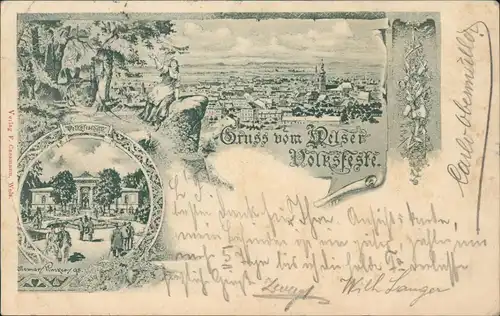 Ansichtskarte Wels (Oberösterreich) Mehrbild vom Welser Volksfest 1898