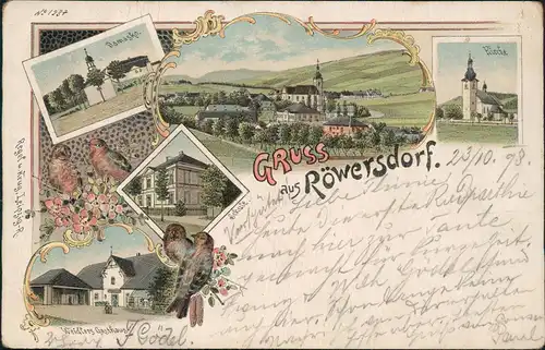 Litho AK Röwersdorf (Třemešná) Mehrbild Gruss aus... Mährisch Schlesien 1898