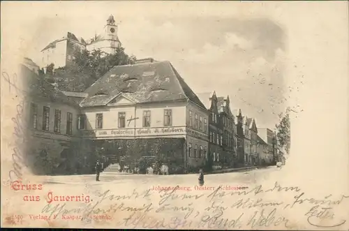 Jauernig Javorník Straßenpartie Gasthaus Mährisch Schlesien 1898