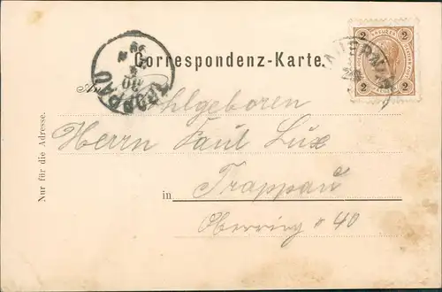 Jauernig Javorník Straßenpartie Gasthaus Mährisch Schlesien 1898