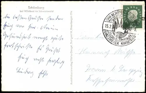 Schömberg (Schwarzwald) Straßen Partie mit Autos u.a. Volkswagen VW Käfer 1960