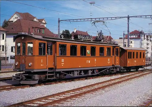 Frauenfeld-Wil-Bahn Triebwagen BCe 4/4 1 und Anhänger BC 16 1987