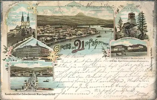 Ansichtskarte Urfahr-Linz Gruss aus... Mehrbild 1898